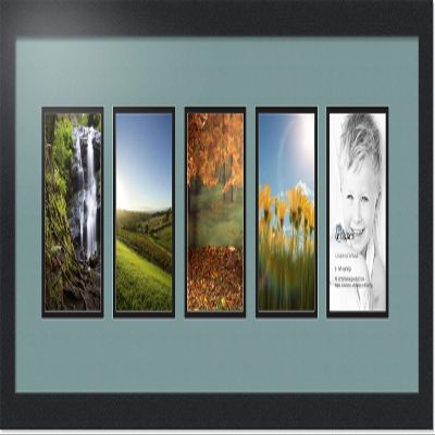 Art to Frames Double-Multimat-152-860/89-FRBW26079 33 by 11-Inch Picture Frame, 1.25-Inch Wide, Satin Black