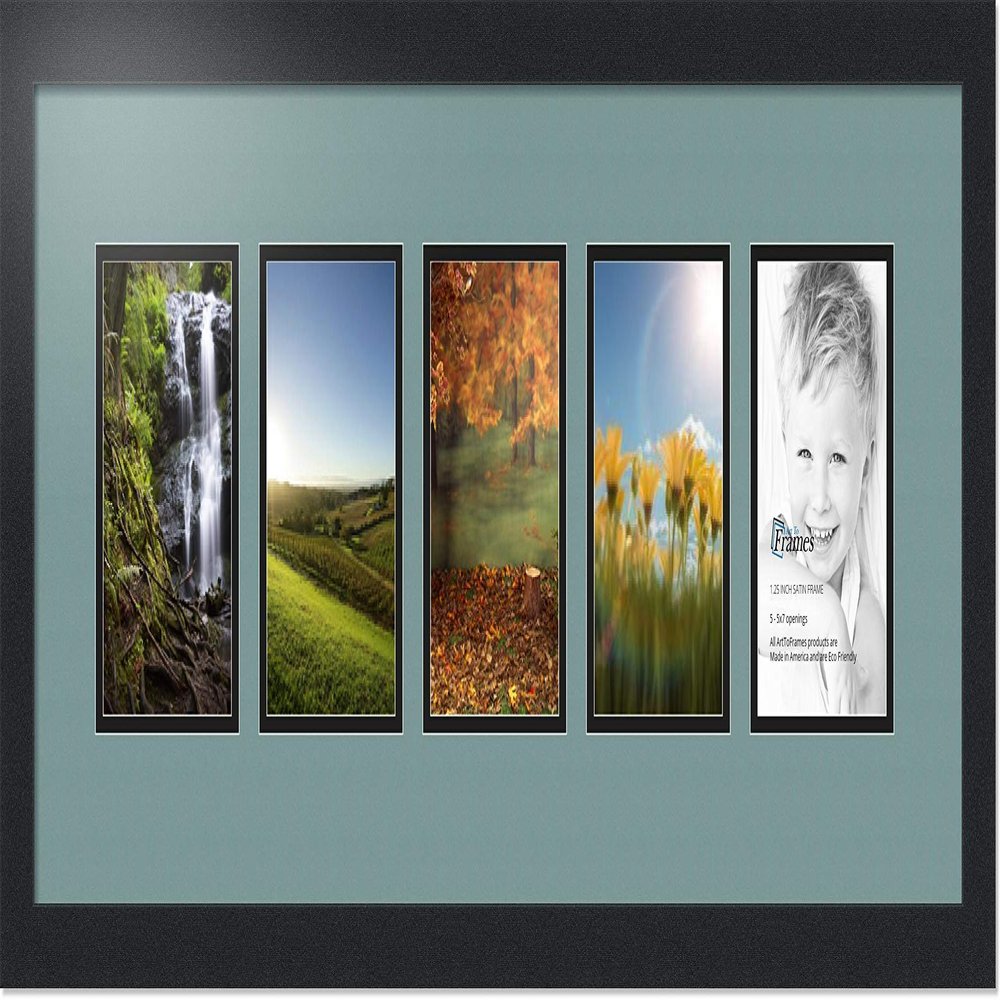 Art to Frames Double-Multimat-152-860/89-FRBW26079 33 by 11-Inch Picture Frame, 1.25-Inch Wide, Satin Black