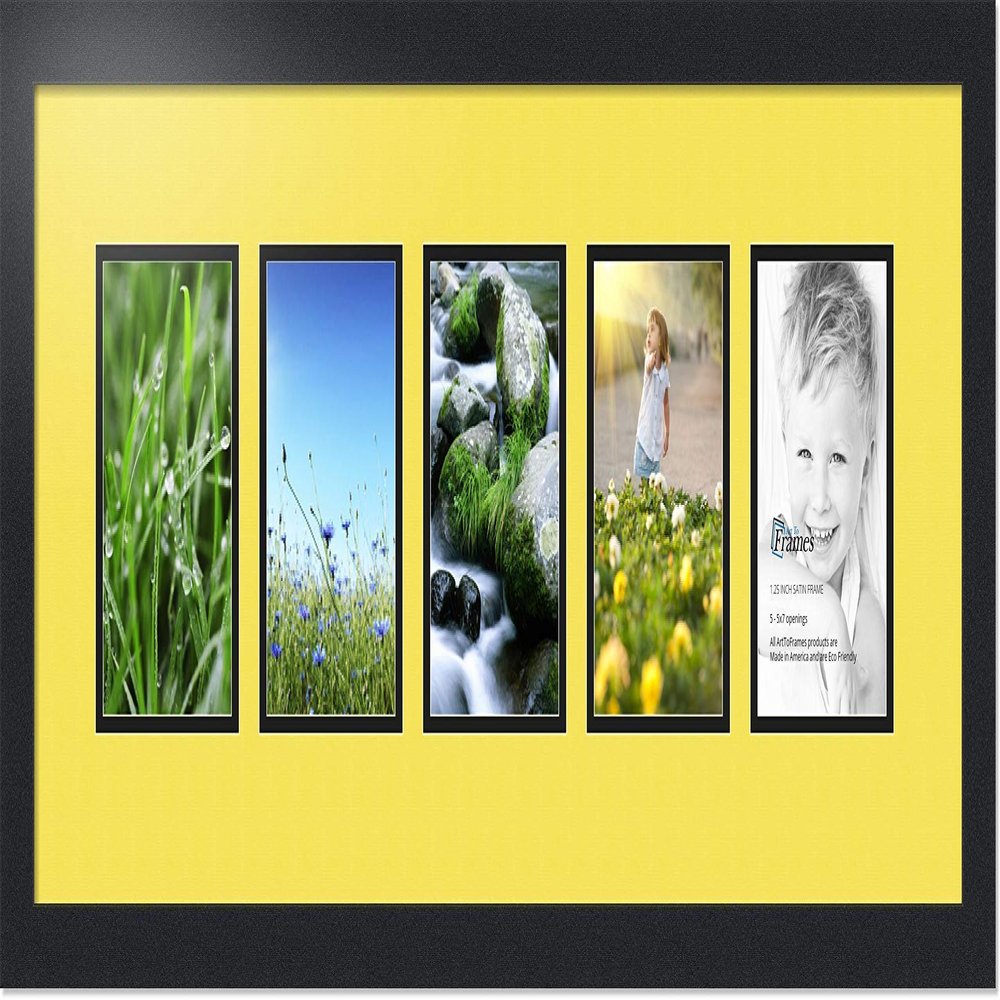 Art to Frames Double-Multimat-152-47R/89-FRBW26079 33 by 11-Inch Picture Frame, 1.25-Inch Wide, Satin Black