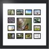 ArtToFrames Collage Photo Frame Double Mat with 1 - 4.75x6.75 and 12 - 2x3 Openings and Satin Black Frame view 1