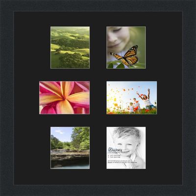 Art to Frames Double-Multimat-476-89/89-FRBW26079 Collage Photo Frame Double Mat with 6-4x5 Openings and Satin Black Frame