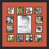 Art to Frames Double-Multimat-624-693/89-FRBW26079 Collage Photo Frame Double Mat with 1-8x10 and 12-4x4 Openings and Satin Black Frame view 1