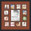 Art to Frames Double-Multimat-624-766/89-FRBW26079 Collage Photo Frame Double Mat with 1-8x10 and 12-4x4 Openings and Satin Black Frame view 1