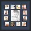 Art to Frames Double-Multimat-624-837/89-FRBW26079 Collage Photo Frame Double Mat with 1-8x10 and 12-4x4 Openings and Satin Black Frame view 1