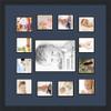 Art to Frames Double-Multimat-624-837/89-FRBW26079 Collage Photo Frame Double Mat with 1-8x10 and 12-4x4 Openings and Satin Black Frame view 3