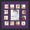 Art to Frames Double-Multimat-624-849/89-FRBW26079 Collage Photo Frame Double Mat with 1-8x10 and 12-4x4 Openings and Satin Black Frame view 1
