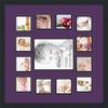 Art to Frames Double-Multimat-624-849/89-FRBW26079 Collage Photo Frame Double Mat with 1-8x10 and 12-4x4 Openings and Satin Black Frame view 3