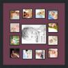 Art to Frames Double-Multimat-624-815/89-FRBW26079 Collage Photo Frame Double Mat with 1-8x10 and 12-4x4 Openings and Satin Black Frame view 3