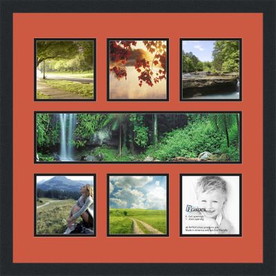 Art to Frames Double-Multimat-619-693/89-FRBW26079 Collage Photo Frame Double Mat with 1-5x20 and 6-6x6 Openings and Satin Black Frame