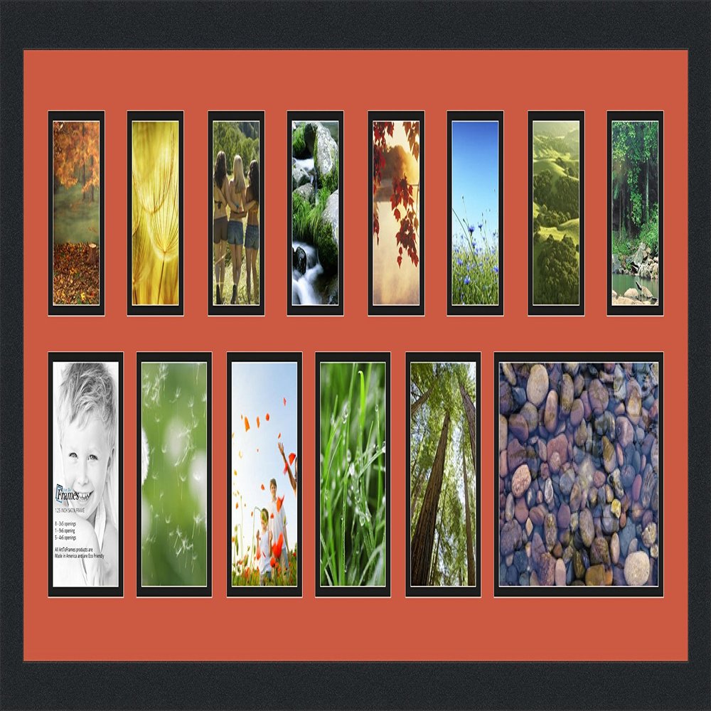 Art to Frames Double-Multimat-627-693/89-FRBW26079 35 by 15-Inch Picture Frame, 1.25-Inch Wide, Satin Black