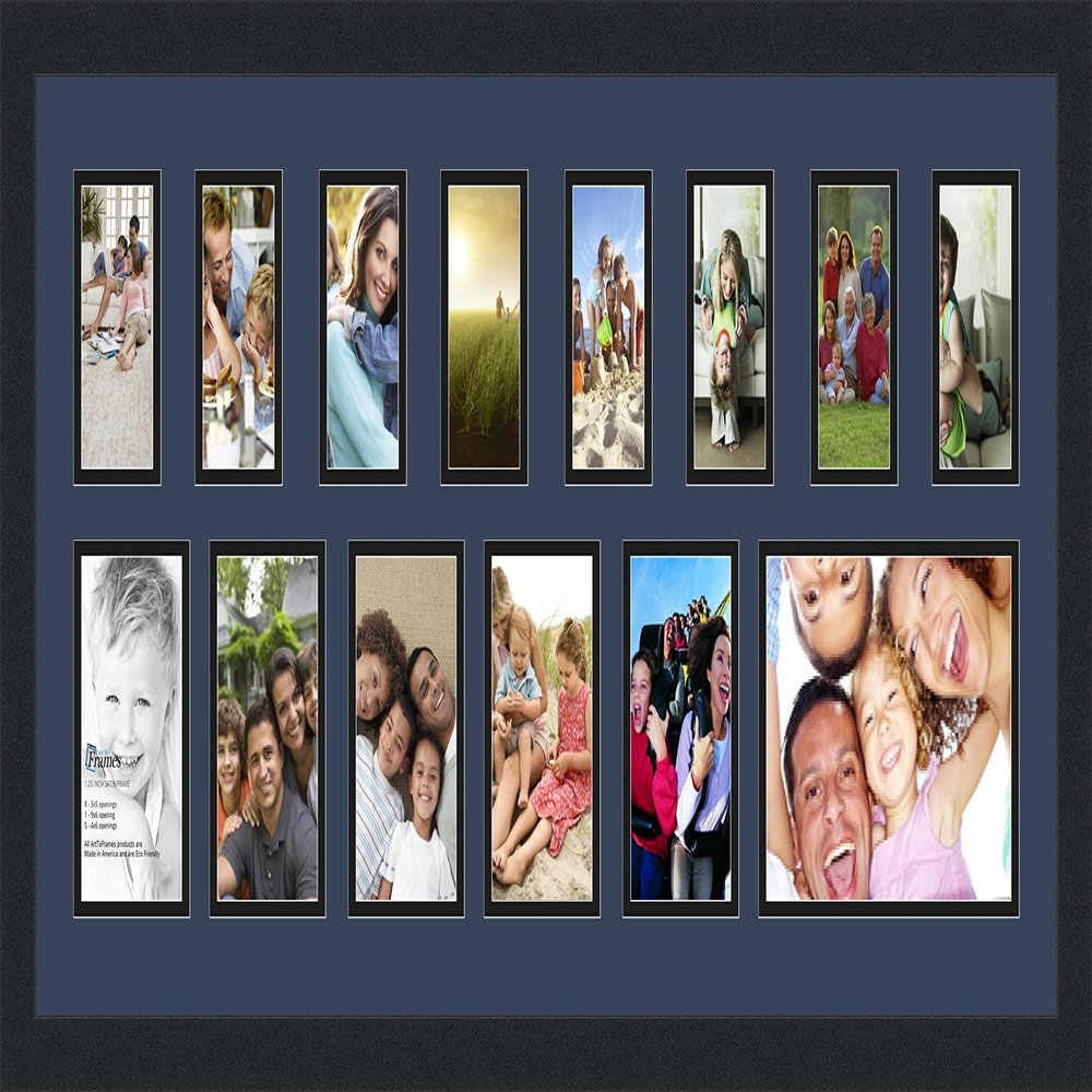 Art to Frames Double-Multimat-627-837/89-FRBW26079 35 by 15-Inch Picture Frame, 1.25-Inch Wide, Satin Black