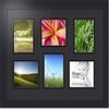 Art to Frames Double-Multimat-353-89/89-FRBW26079 Collage Photo Frame Double Mat with 6-4x5 Openings and Satin Black Frame view 1