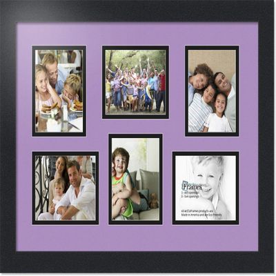 Art to Frames Double-Multimat-353-805/89-FRBW26079 Collage Photo Frame Double Mat with 6-4x5 Openings and Satin Black Frame