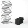 Displays2go Metal Portable Magazine Rack with 6 Pockets Canvas Carrying Bag - Silver (LRJNYA3SLV) view 1