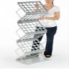 Displays2go Metal Portable Magazine Rack with 6 Pockets Canvas Carrying Bag - Silver (LRJNYA3SLV) view 3