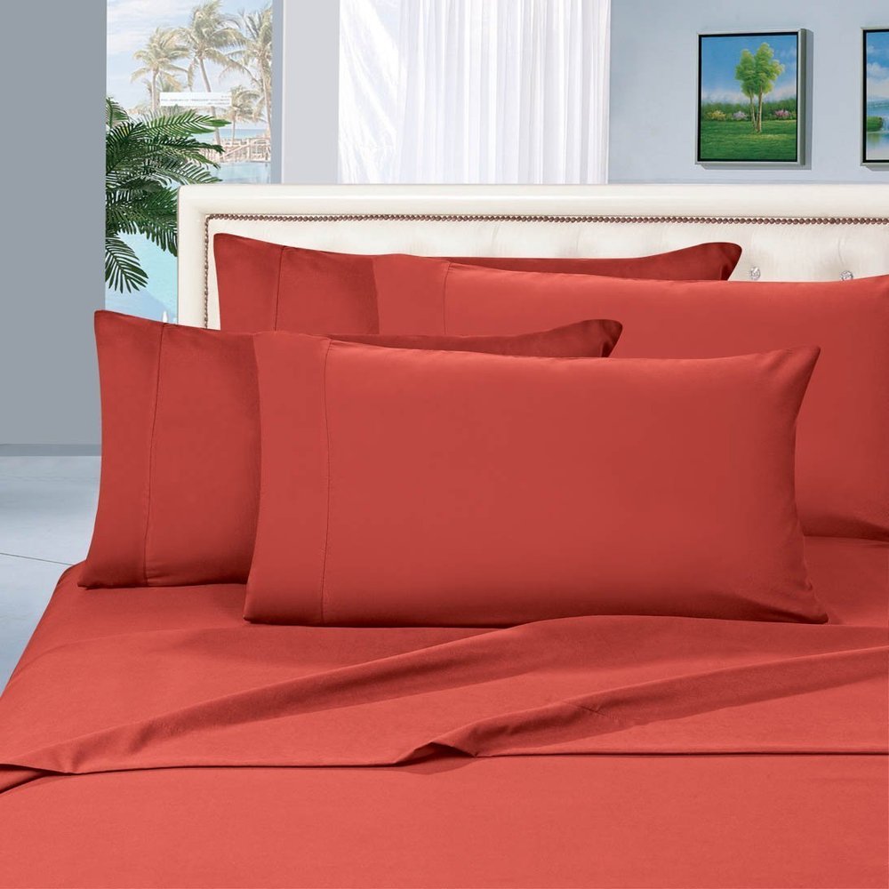 Elegant Comfort Wrinkle & Fade Resistant 1500 Thread Count Egyptian Quality Luxury 3-Piece Duvet Cover Set, King/California King, Rust