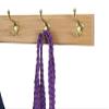 Solid Oak Coat Rack with Solid Brass Hat and Coat Style Hooks - Made in The USA (Natural, 15" x 3.5" with 3 Hooks) view 2