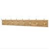 Solid Oak Coat Rack with Solid Brass Hat and Coat Style Hooks - Made in The USA (Golden Oak, 52" x 3.5" with 10 Hooks) view 1