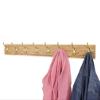 Solid Oak Coat Rack with Solid Brass Hat and Coat Style Hooks - Made in The USA (Golden Oak, 52" x 3.5" with 10 Hooks) view 2