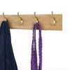 Solid Oak Coat Rack with Solid Brass Hat and Coat Style Hooks - Made in The USA (Natural, 41" x 3.5" with 8 Hooks) view 3