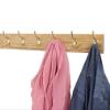Solid Oak Coat Rack with Solid Brass Hat and Coat Style Hooks - Made in The USA (Golden Oak, 36" x 3.5 with 7 Hooks) view 2
