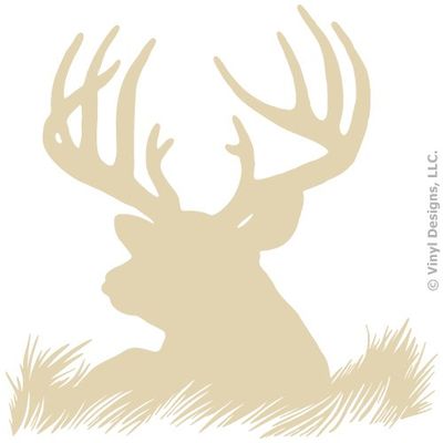 Deer Head Silhouette Buck Hunting Vinyl Wall Decal Sticker Art, Home Decor, Mural