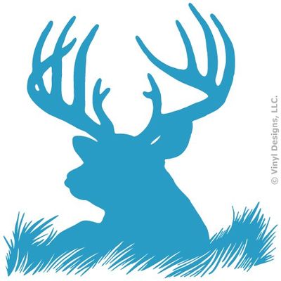 Deer Head Silhouette Buck Hunting Vinyl Wall Decal Sticker Art, Home Decor, Mural