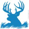 Deer Head Silhouette Buck Hunting Vinyl Wall Decal Sticker Art, Home Decor, Mural view 1