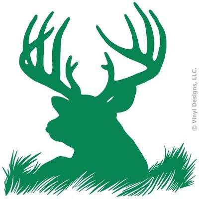 Deer Head Silhouette Buck Hunting Vinyl Wall Decal Sticker Art, Home Decor, Mural
