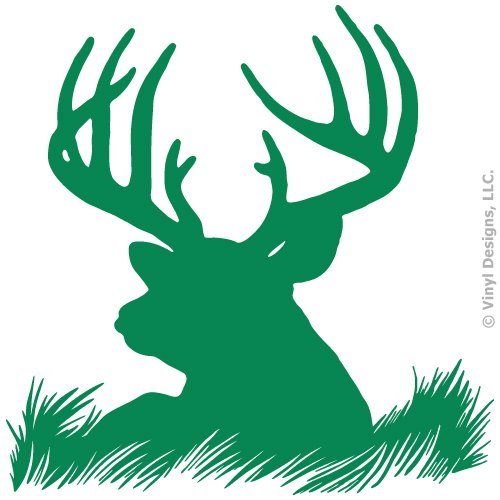 Deer Head Silhouette Buck Hunting Vinyl Wall Decal Sticker Art, Home Decor, Mural