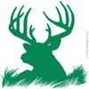 Deer Head Silhouette Buck Hunting Vinyl Wall Decal Sticker Art, Home Decor, Mural view 1