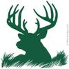 Deer Head Silhouette Buck Hunting Vinyl Wall Decal Sticker Art, Home Decor, Mural view 1