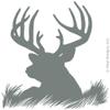 Deer Head Silhouette Buck Hunting Vinyl Wall Decal Sticker Art, Home Decor, Mural view 1