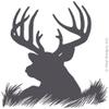 Deer Head Silhouette Buck Hunting Vinyl Wall Decal Sticker Art, Home Decor, Mural view 1
