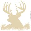 Deer Head Silhouette Buck Hunting Vinyl Wall Decal Sticker Art, Home Decor, Mural view 1