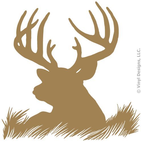 Deer Head Silhouette Buck Hunting Vinyl Wall Decal Sticker Art, Home Decor, Mural