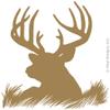 Deer Head Silhouette Buck Hunting Vinyl Wall Decal Sticker Art, Home Decor, Mural view 1