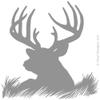 Deer Head Silhouette Buck Hunting Vinyl Wall Decal Sticker Art, Home Decor, Mural view 1