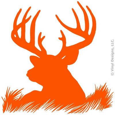 Deer Head Silhouette Buck Hunting Vinyl Wall Decal Sticker Art, Home Decor, Mural