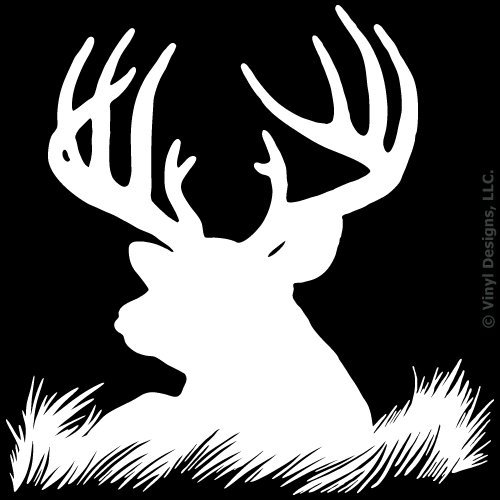 Deer Head Silhouette Buck Hunting Vinyl Wall Decal Sticker Art, Home Decor, Mural