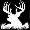 Deer Head Silhouette Buck Hunting Vinyl Wall Decal Sticker Art, Home Decor, Mural view 1