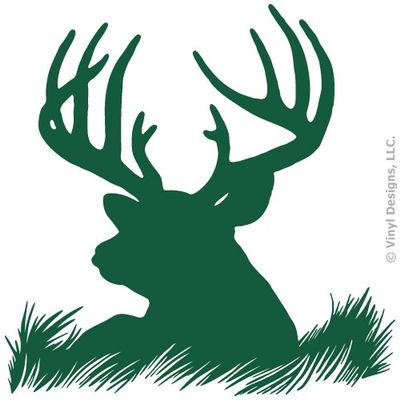 Deer Head Silhouette Buck Hunting Vinyl Wall Decal Sticker Art, Home Decor, Mural