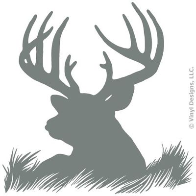 Deer Head Silhouette Buck Hunting Vinyl Wall Decal Sticker Art, Home Decor, Mural