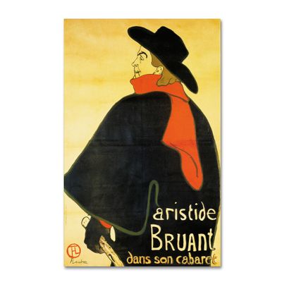 Trademark Fine Art Aristide Bruant Artwork by Henri Toulouse-Lautrec, 16 by 24-Inch