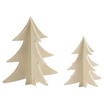 Christmas Trees, H: 13+18 cm, plywood, 2asstd by Creativ