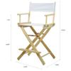 Casual Home 24" Director's Chair Natural Frame with White Canvas, Counter Height view 3