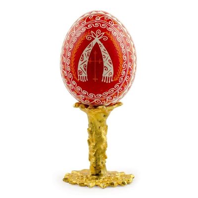 BestPysanky Rough Surface Tree Trunk Metal Egg Stand