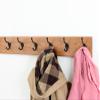 Solid Cherry Wall Mounted Coat Rack with Oil Rubbed Bronze Wall Coat Hooks - 4.5" Utra Wide Rail Made in The USA (Natural 30.5" x 4.5" Ultra Wide with 6 Hooks) view 2