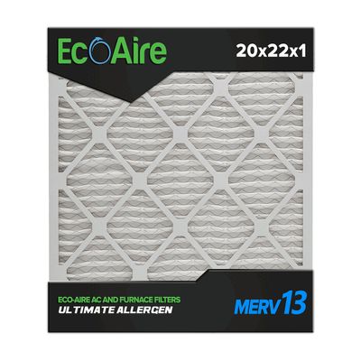 20 x 22 x 1 MERV 13 Pleated Air Filter, Box of 6