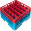 CFS OptiClean 25-Compartment Glass Rack with 1 Extender Red view 1